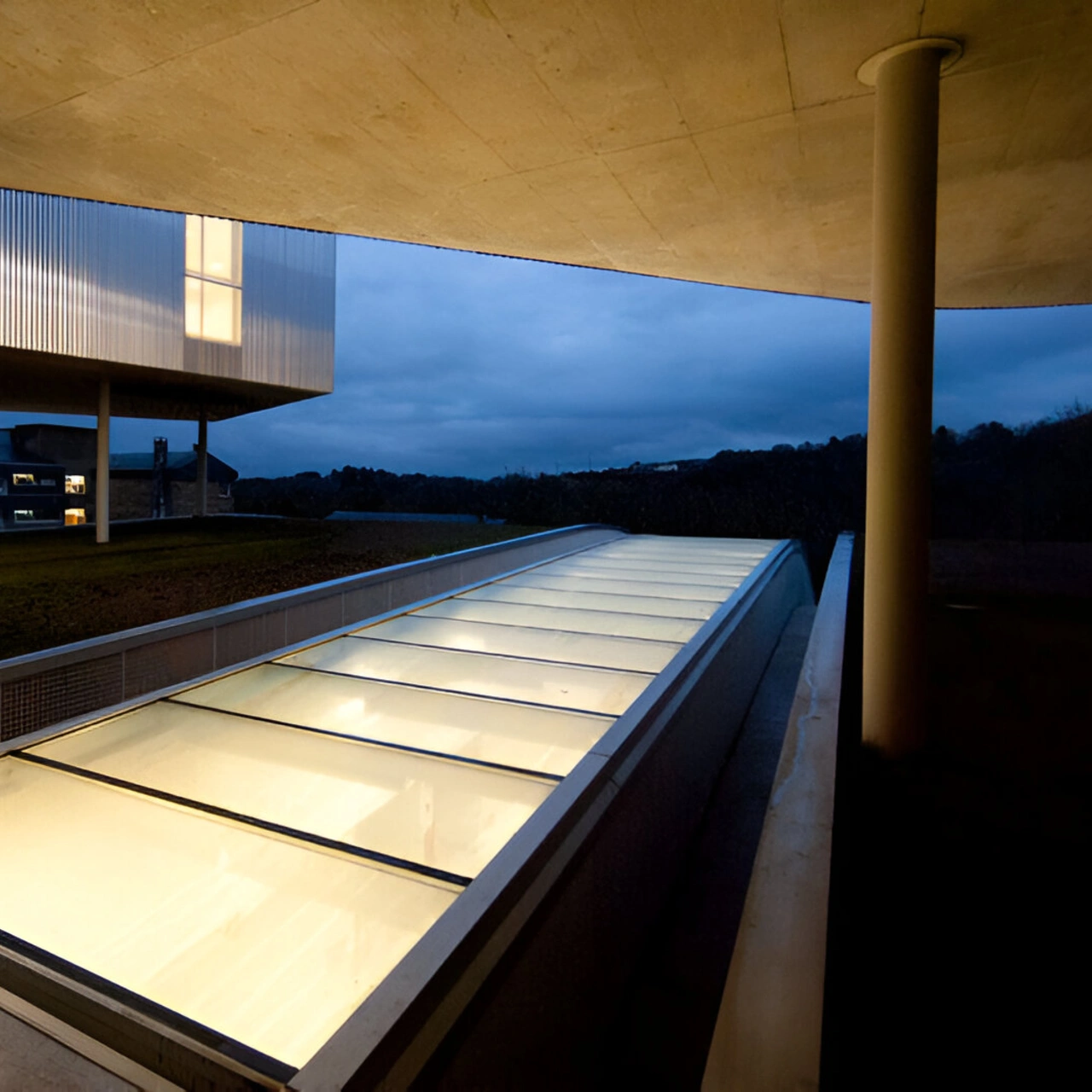 Vue des Laboratoires de la faculté des sciences de l'Université de Saint-Jacques de Compostelle (Campus de Lugo), projet de Alfonso Penela 